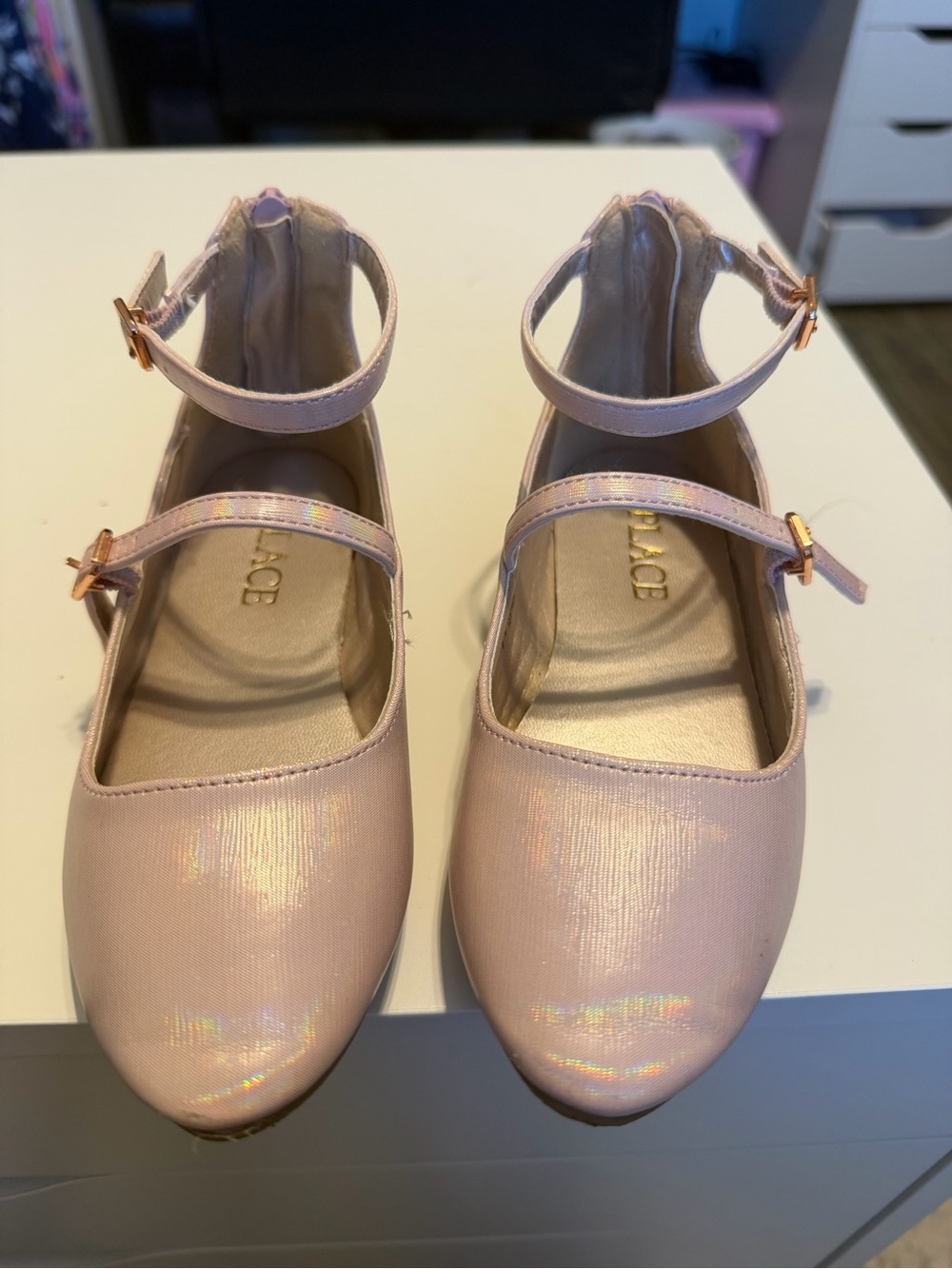The Children's Place Iridescent Light Pink Mary Jane Dress Shoes